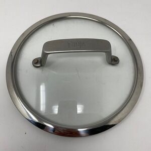 Ninja Outer 7.5" Inner 7" Replacement Glass Lid Silver Stainless Steel Handle